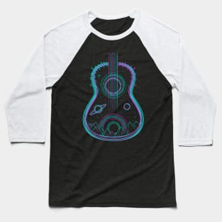 Guitar Music and Space Baseball T-Shirt